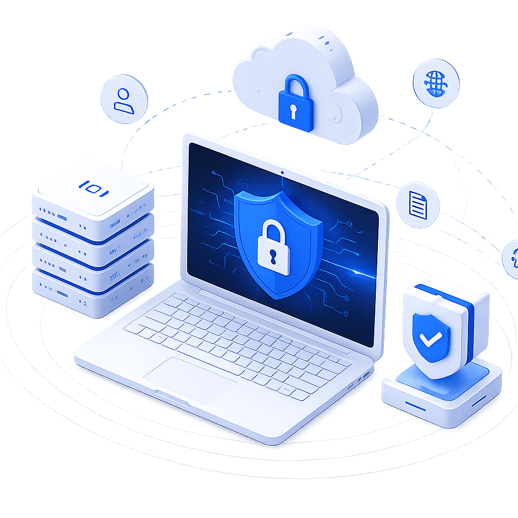 Cyber security data protection illustration