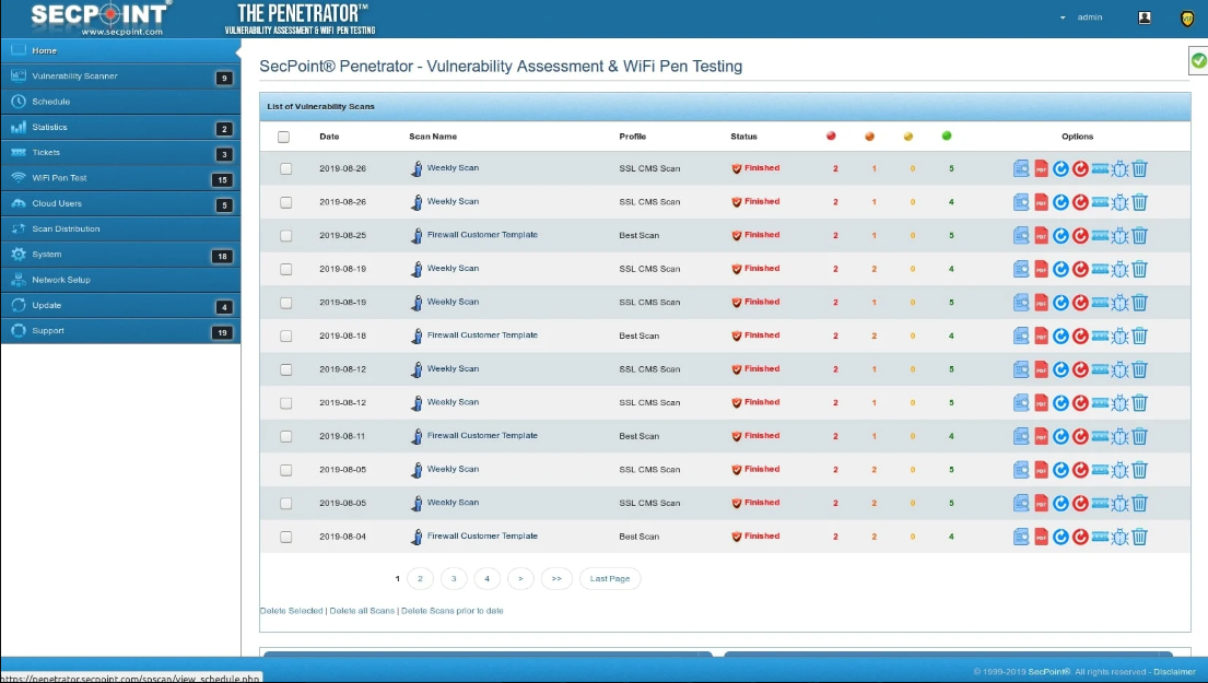 Secpoint Dashboard
